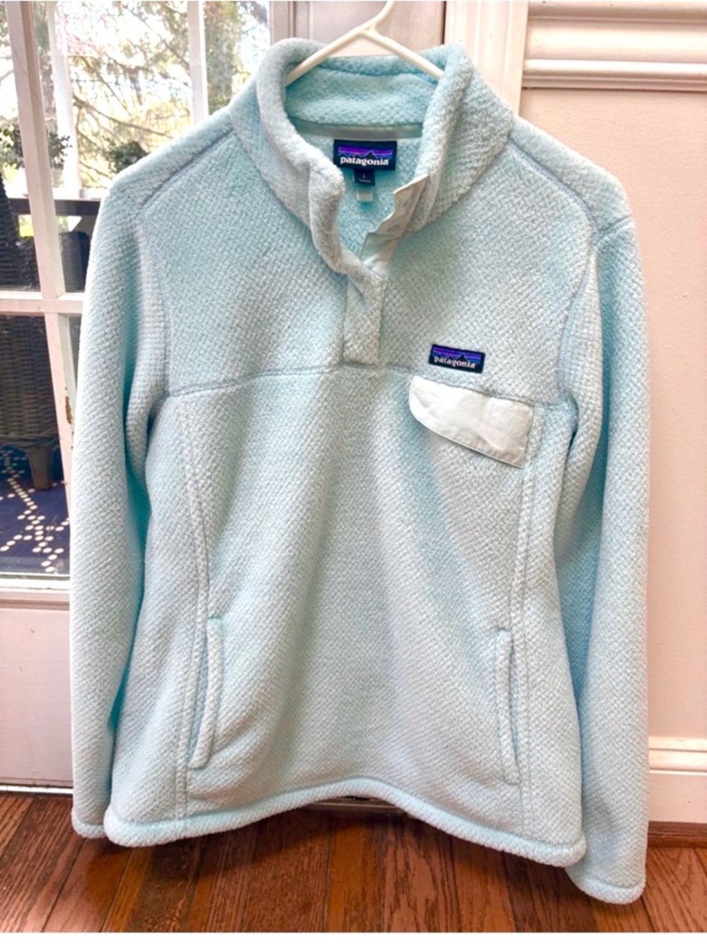 Patagonia Light Aqua Pullover Fleece Womens Large
